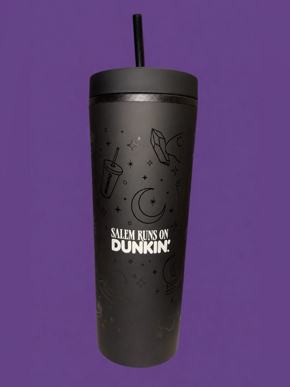 Black Salem Runs On Travel Tumbler